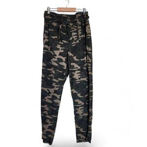 Soho Pants Women's M‎ Camo Linen Drawstring Elastic Waist Casual Pull On